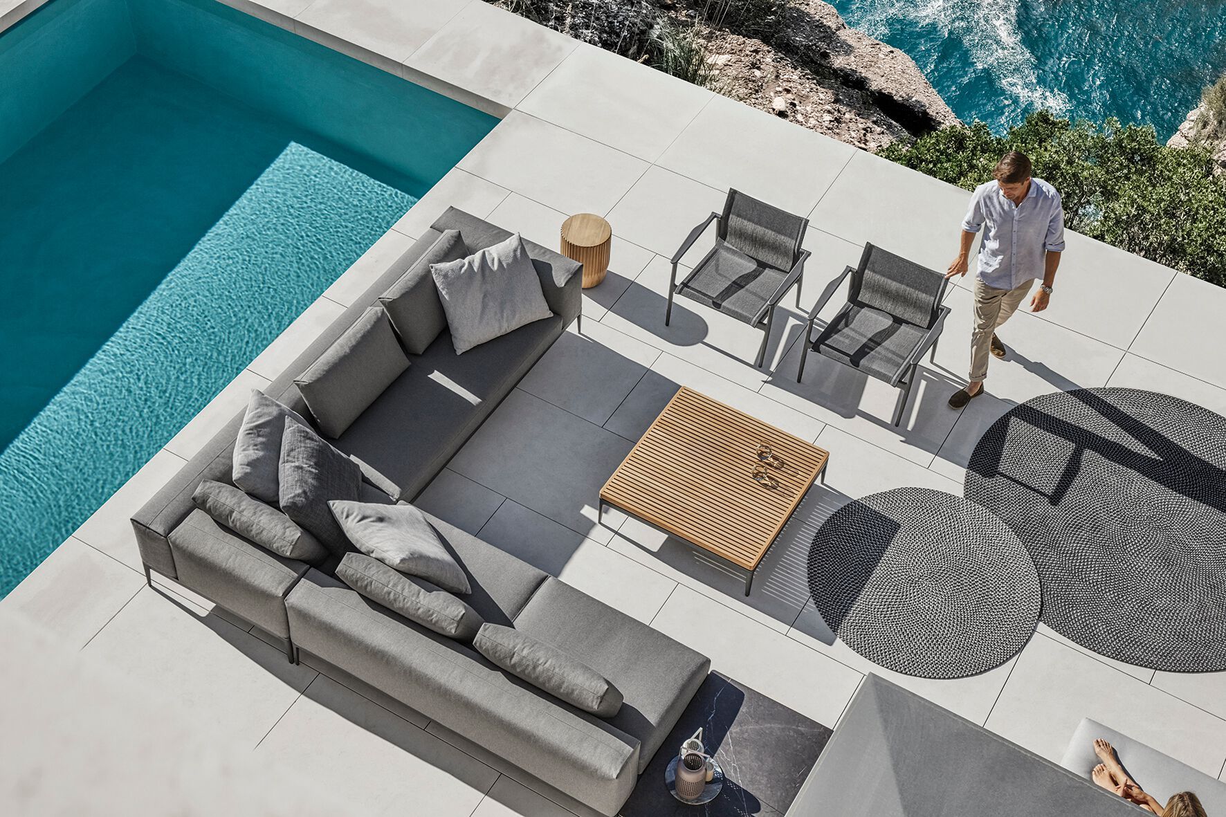 Тканевый модульный садовый диван Gloster сетка ARCH-00132626 - Вид №9