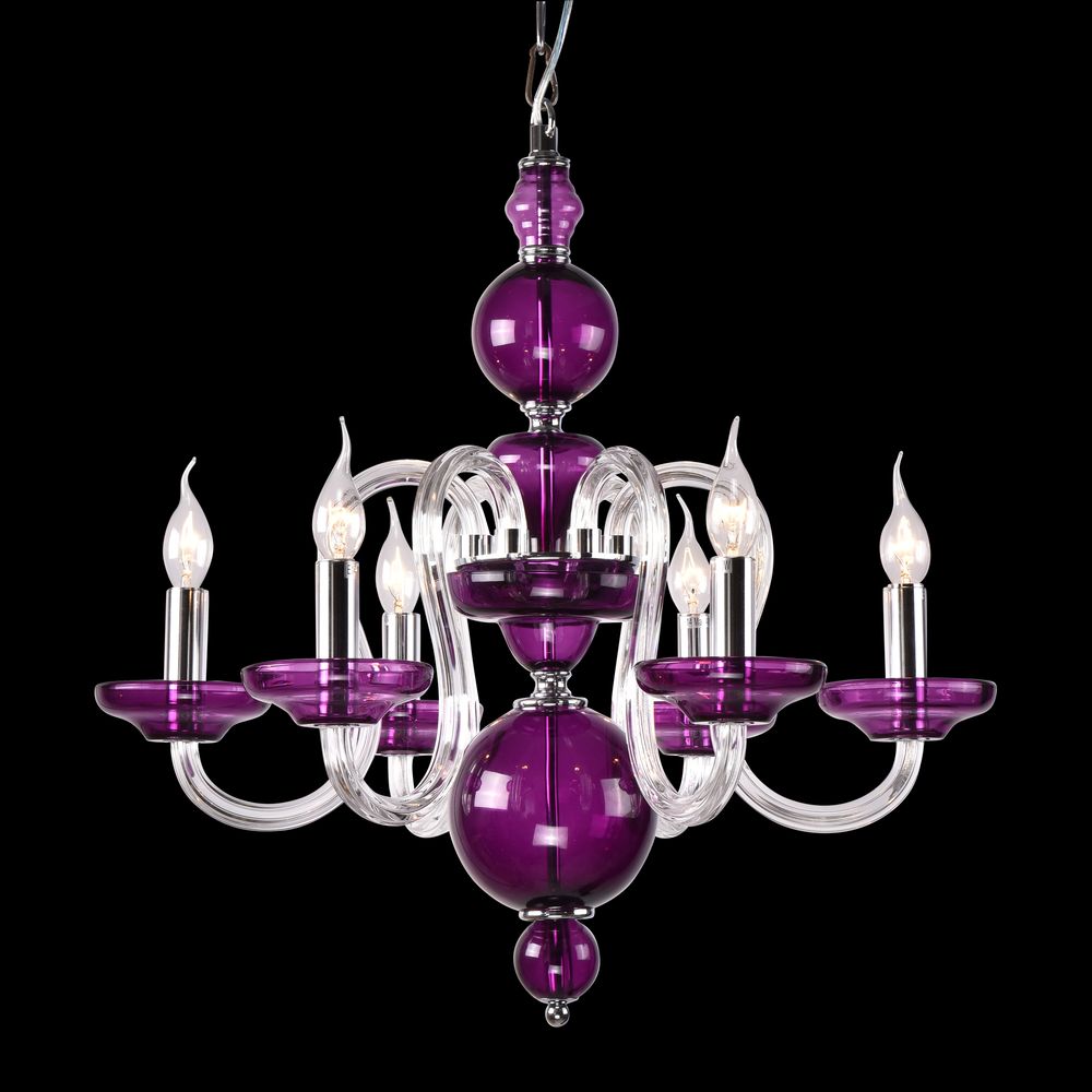 Подвесная люстра ST Luce Ninfa SL757.803.06 ST LUCE ДИЗАЙНЕРСКИЕ, NINFA PURPLE 057857 Фиолетовый  - Вид №1