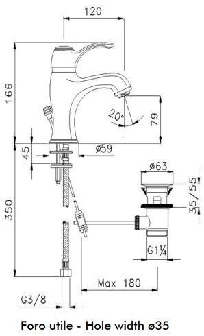 GUGLIELMI Смеситель для умывальника, однорычажный Regina plus Fbrp18500 - Вид №9