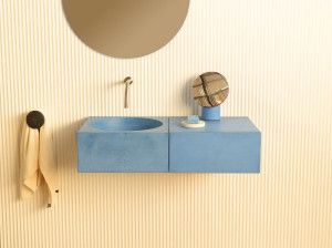 Бетонная секционная подвесная раковина с ящиками