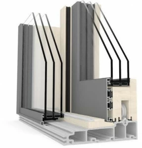 INTERNORM Italia Подъемно-раздвижное окно из алюминия и дерева с тройным остеклением