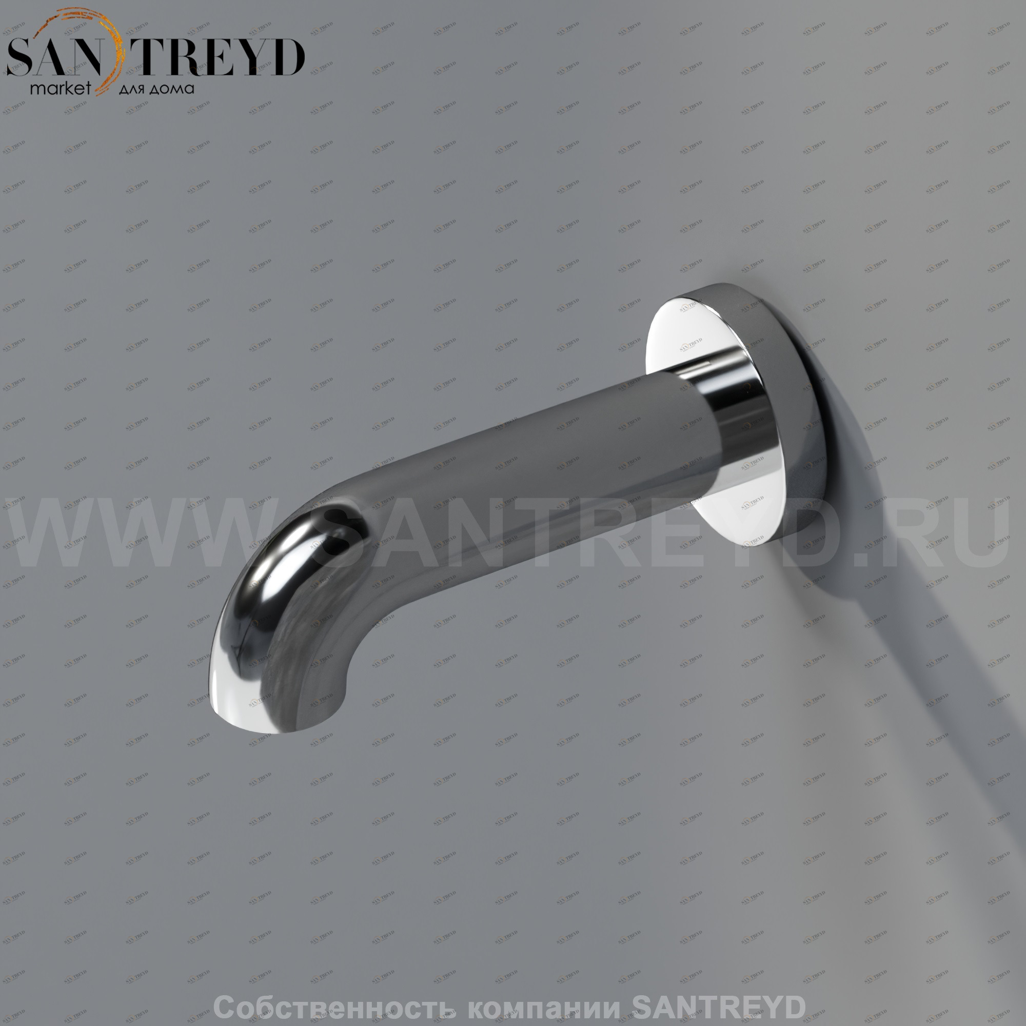 Настенный смеситель 15 см MET0033S FEZ для ванны хромированный Agape MET0033RS