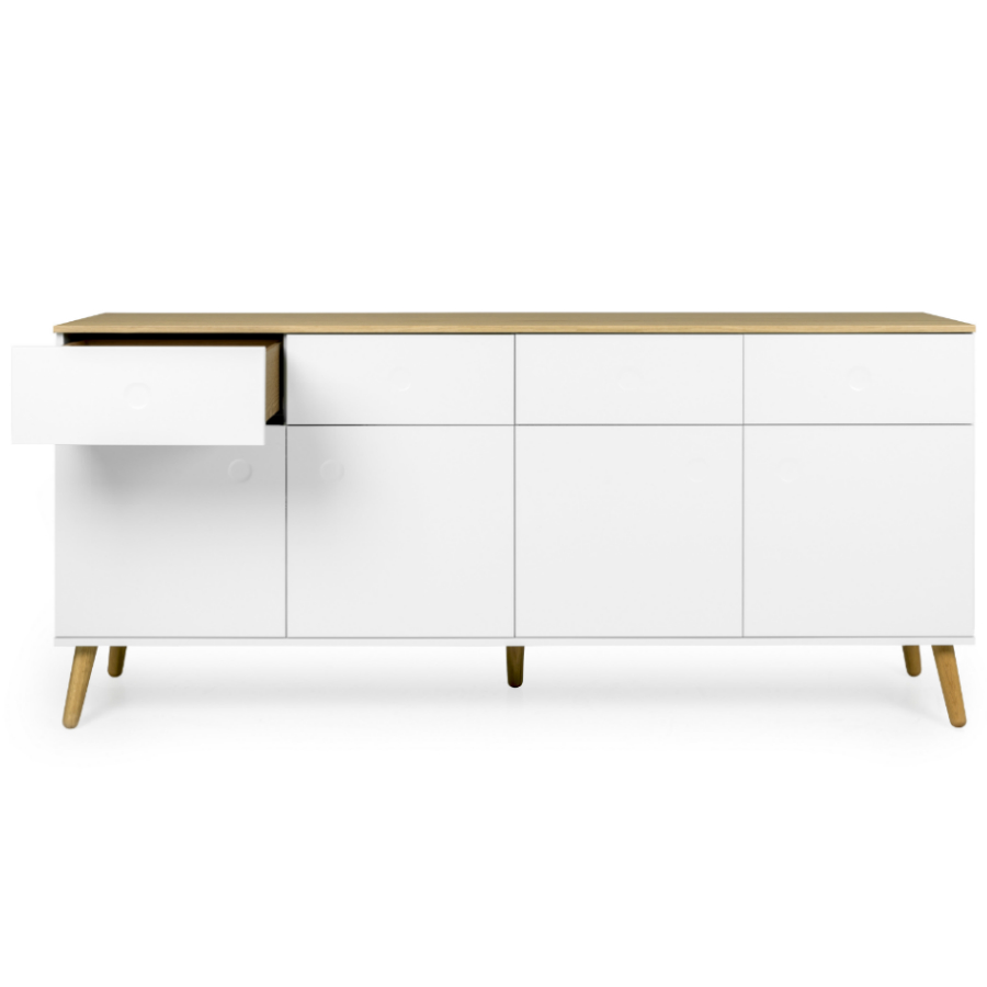 Сервант Tenzo Dot, 86х192х43 см, дуб, белый 1678454 - Вид №5