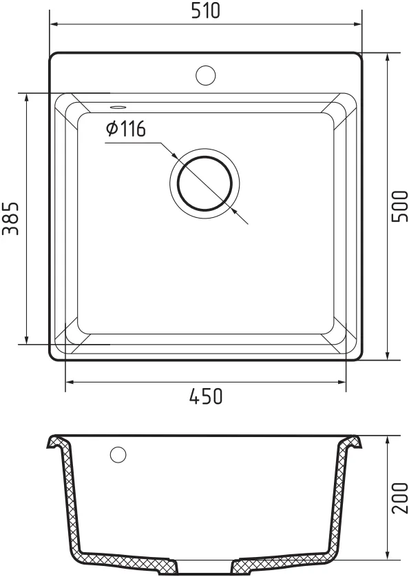 Кухонная мойка Искусственный камень LEVEL S254 GranFest LV-510-S254 - Вид №1