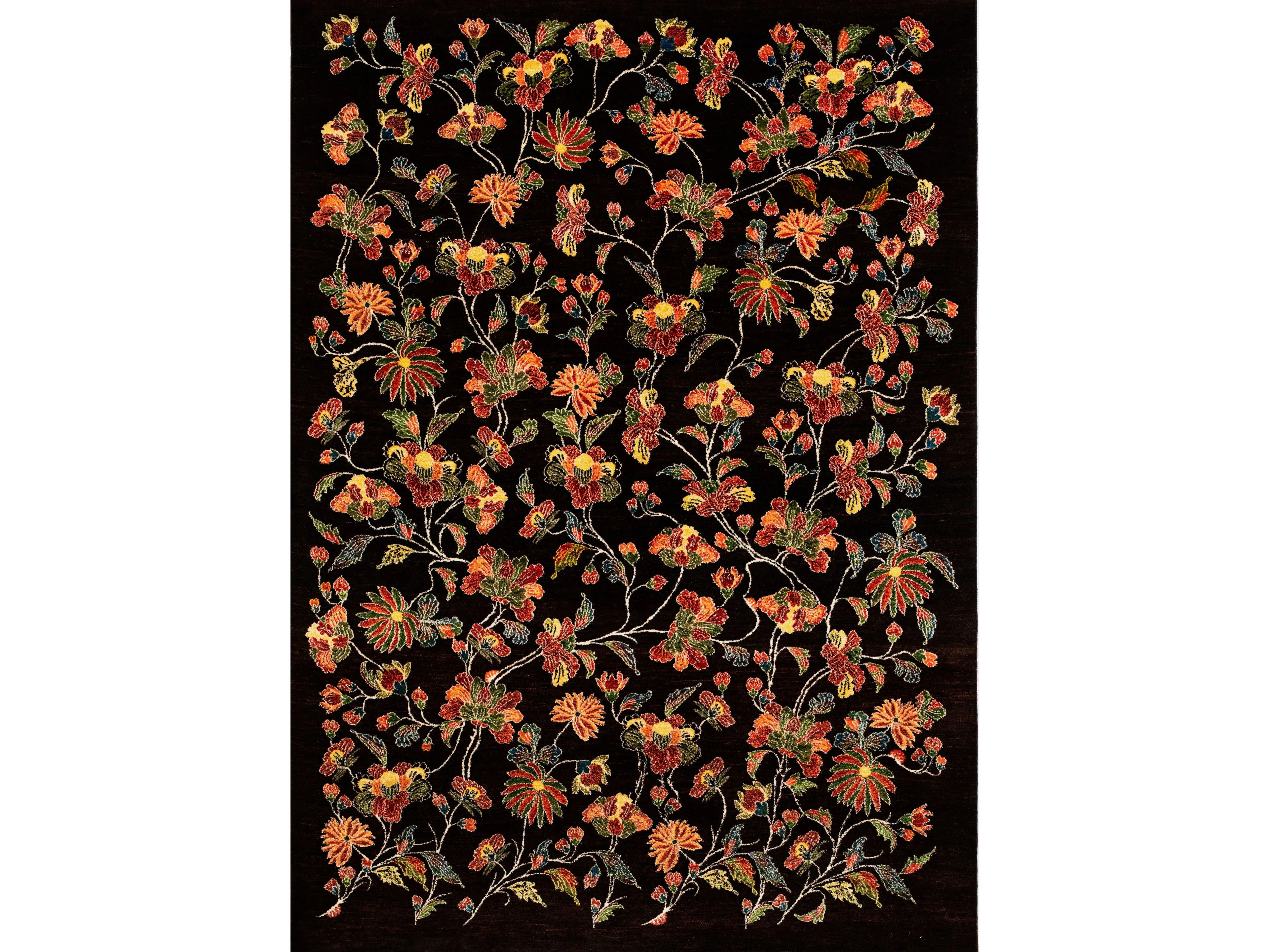 Шерстяной прямоугольный цветочный ковер Zollanvari Ikebana Kyoto-Designer ARCH-00016446