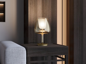 Настольная лампа из дутого стекла