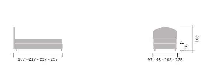 Односпальная кровать с мягким изголовьем Flou Магнолия ARCH-00087793 - Вид №3