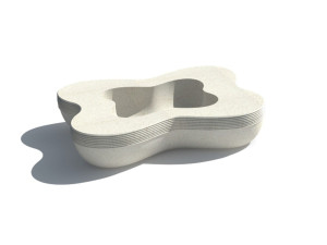 Реконструированная каменная скамья со встроенной плантатором