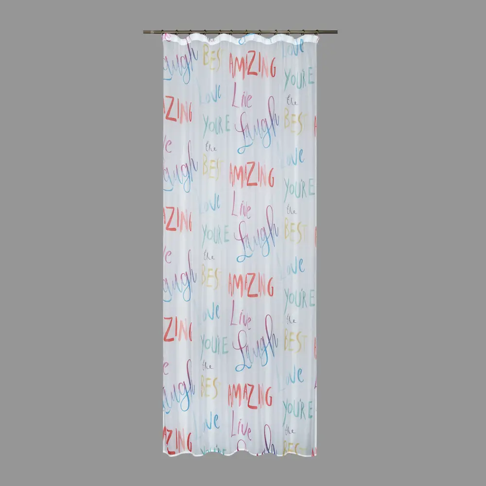 Тюль на ленте Скрипт 145x260 см детский цвет белый 82406726 STLM-2098081 SEASONS  - Вид №1