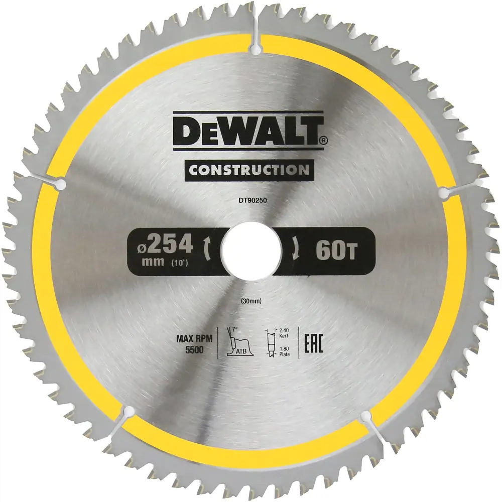 Диск пильный по дереву Dewalt 60 Т 254x2.4 мм STLM-2109826