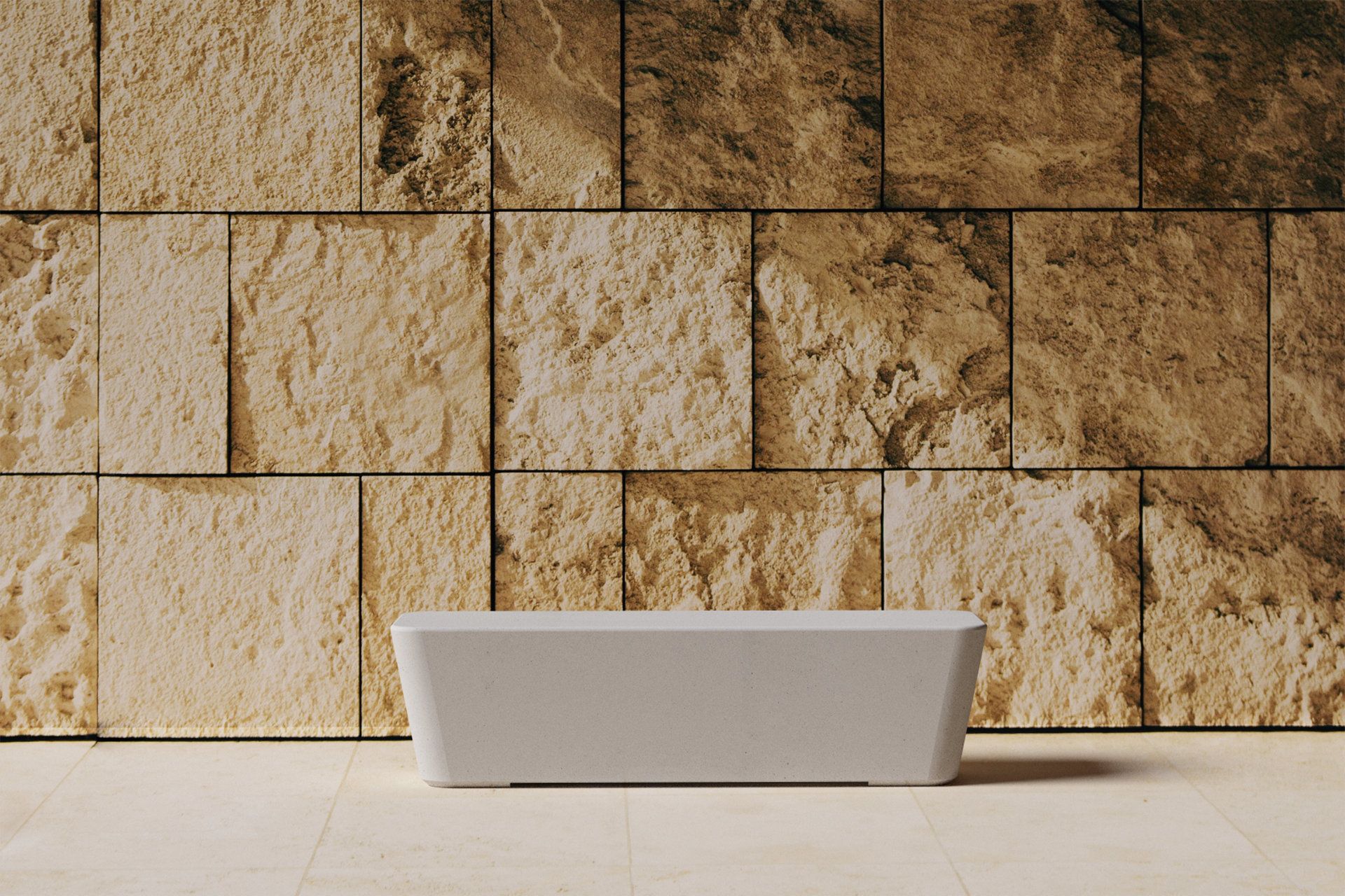 Бетонная скамья без спинки SIT Smooth ARCH-00030071 - Вид №2