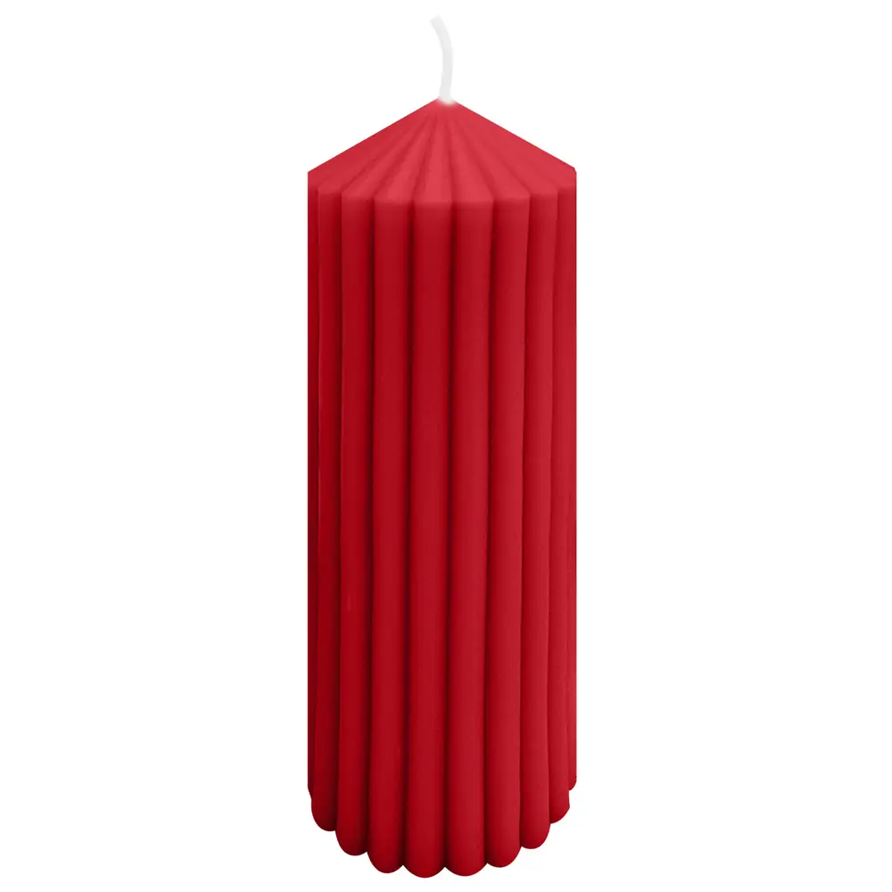 Античная свеча Грани 12 см цвет красный Santreyd STLM-2082024 - Вид №6