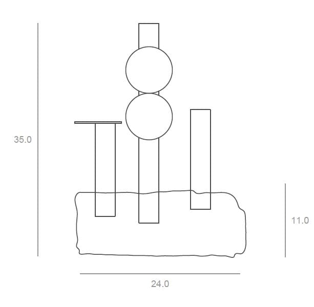 Мраморная ВАЗа Botticino, нержавеющая сталь и боросиликатное выдувное стекло VESTA FURNITURE Meteoriti ARCH-00097283 - Вид №6