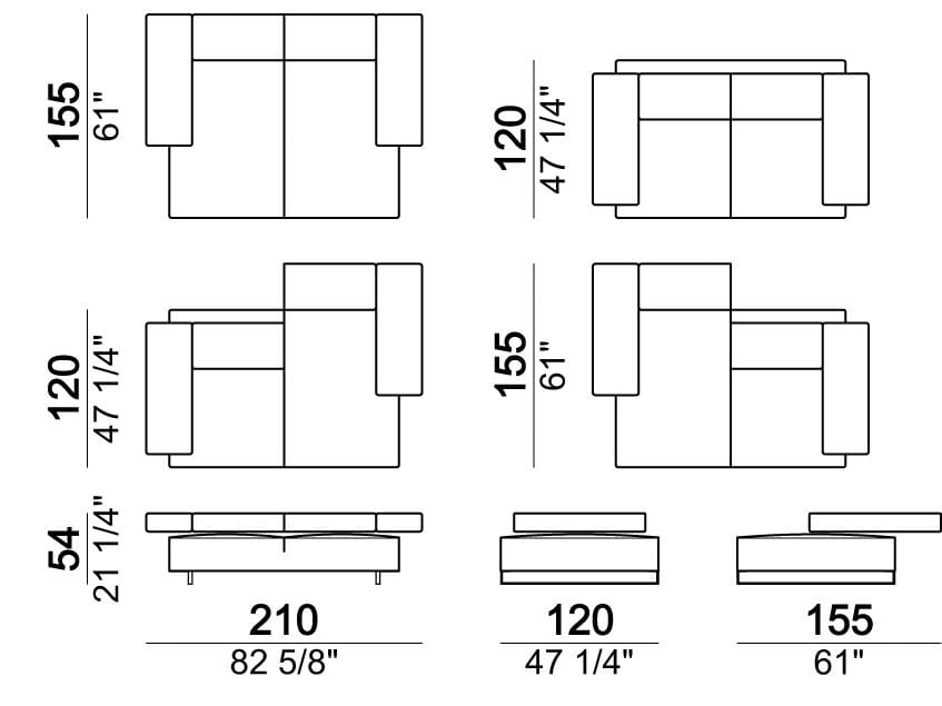 Секционный диван из ткани Arketipo ARCH-00144959 - Вид №6