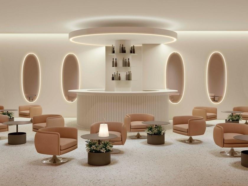 Systemtronic Круглый металлический журнальный столик с вазой на контракт sun-id-1404610 - Вид №2