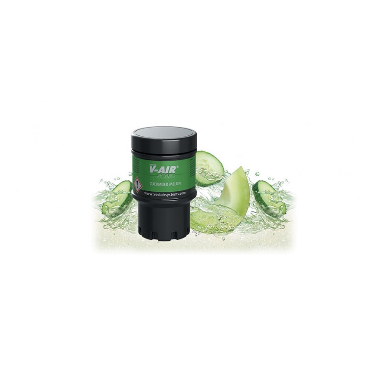 V-SOLID MELON (Огурец дыня) VECTAIR SYSTEMS Картридж ароматизатор воздуха V-AIR SOLID - Огурец дыня Зеленый черный (упаковка)  - Вид №4