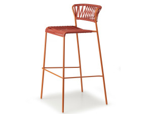 Открытый стул из нержавеющей стали и плетеной проволоки из ПВХ