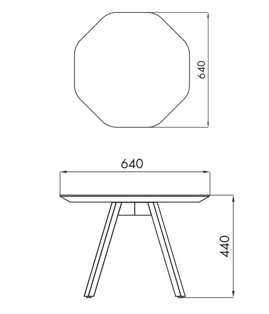 Восьмиугольный журнальный столик из МДФ для гостиной ALMA DESIGN X Table ARCH-00130107 - Вид №5