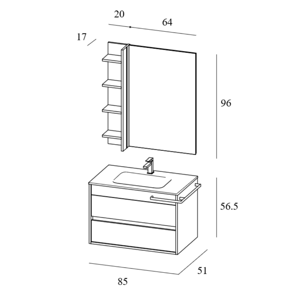 Duetto – 01 Mastella  Duetto  Комплект мебели для ванной - Вид №4