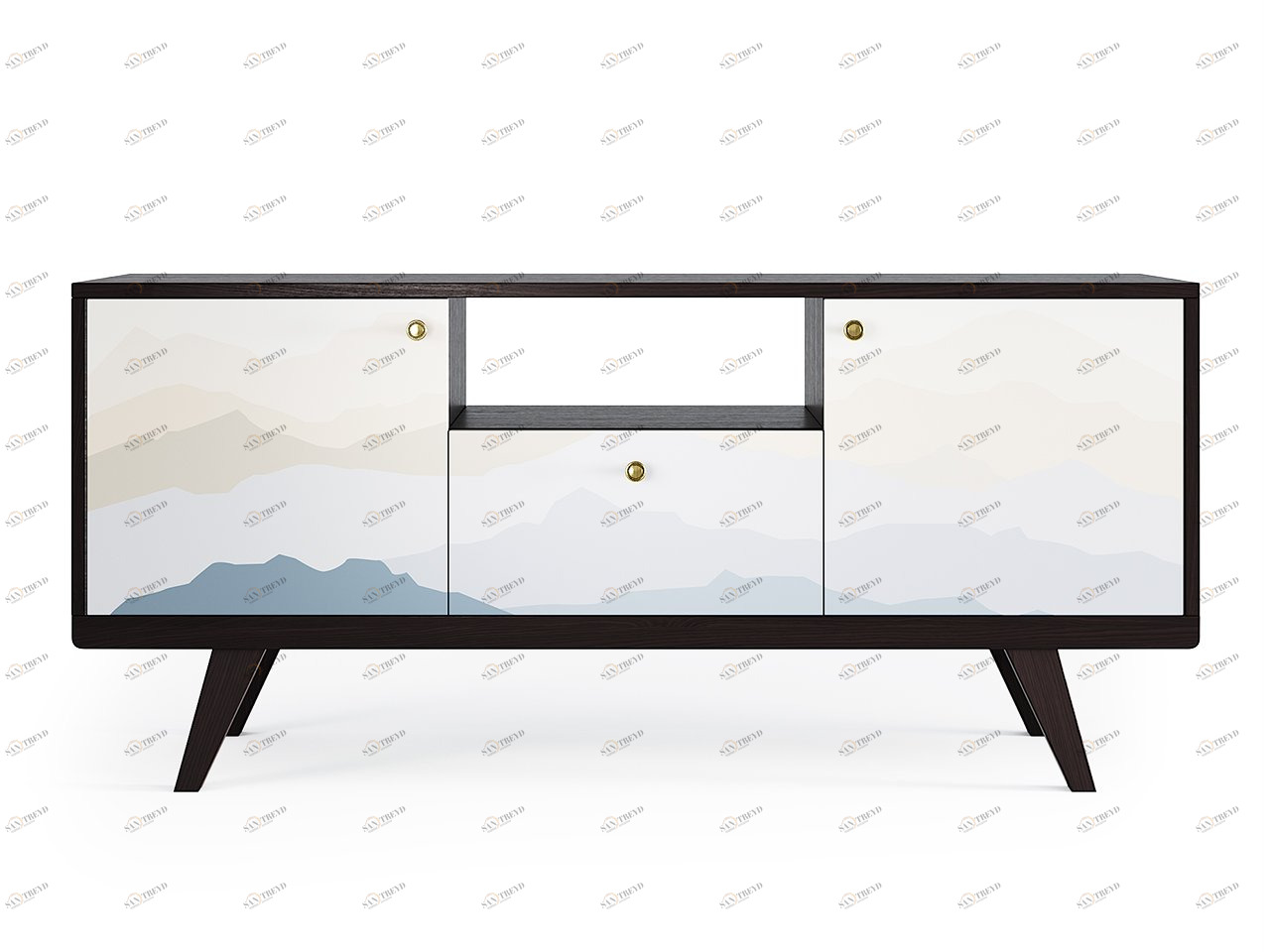 Тумба под телевизор белая с венге Thimon THE IDEA  210238 Белый;черный 