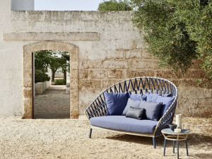 2-местный акриловый тканевый садовый диван