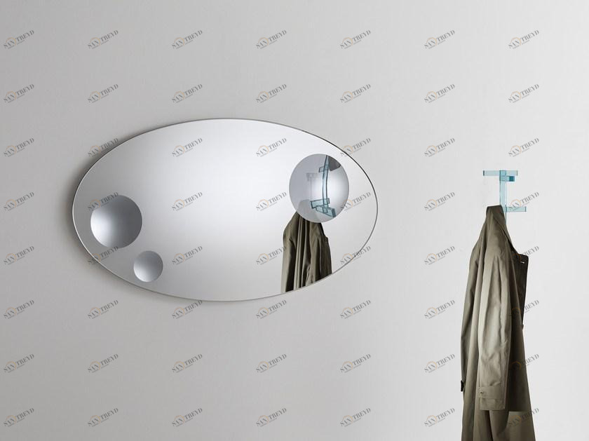 Glas Italia Овальное настенное зеркало из хрусталя  Cel02 