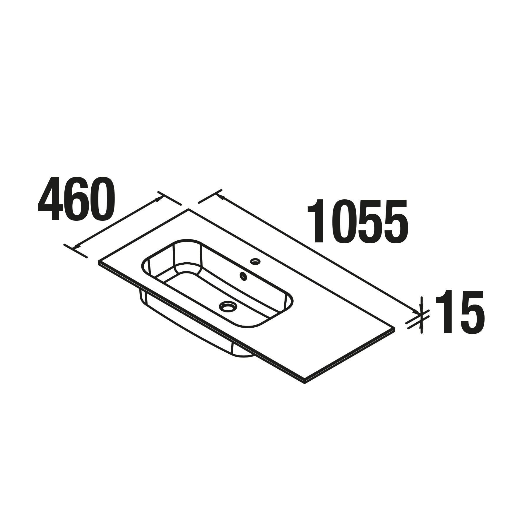 18695 SALGAR Раковина SOFIA 1055 Тумба для хранения справа MINERALMARMO 1055 x 15 x 460 мм - Вид №1