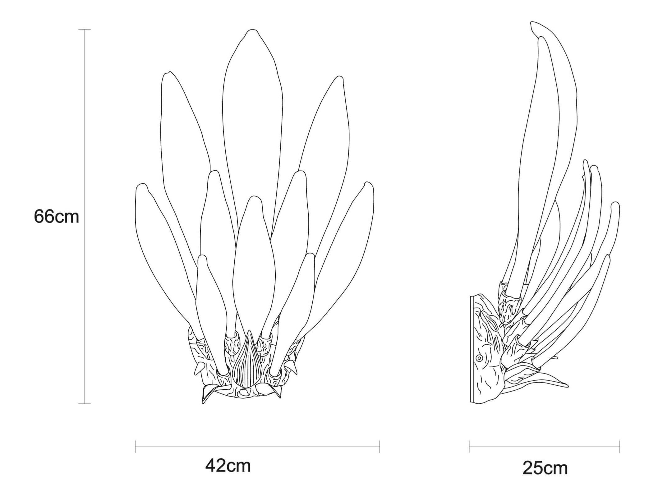 Бронзовый светодиодный настенный светильник ручной работы Serip одуванчик ARCH-00115784 - Вид №2