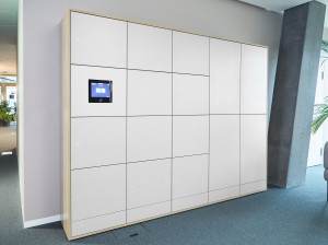 Высокий офисный шкаф из меламина