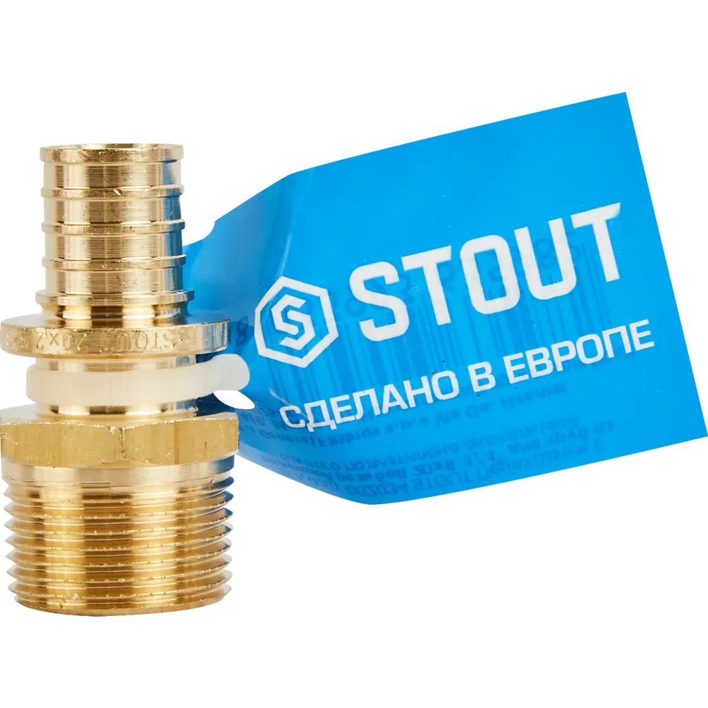 Переходник STOUT 20х3/4" для трубопроводов из никелированной латуни 82197778 STLM-0021689 - Вид №4