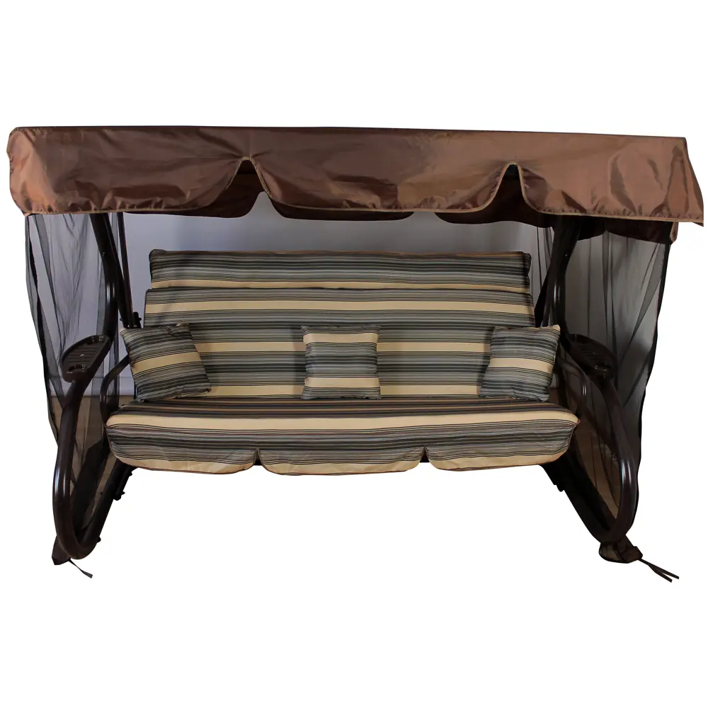 Качели садовые Greengard Атланта 4-х местные (до 400 кг) коричневый STLM-2038100 - Вид №2