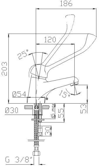 Ponte Giulio Смеситель для раковины, однорычажный Standard H50gbs01 - r39rus07 - Вид №1
