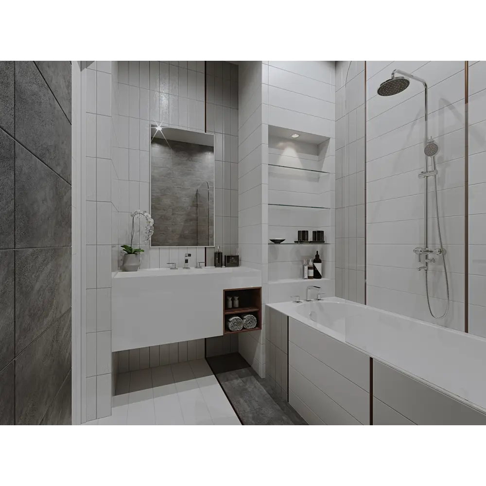 Керамогранит Belani Tone 59.7x14.8 см 1.325 м² цвет белый матовый STLM-2059982 - Вид №3