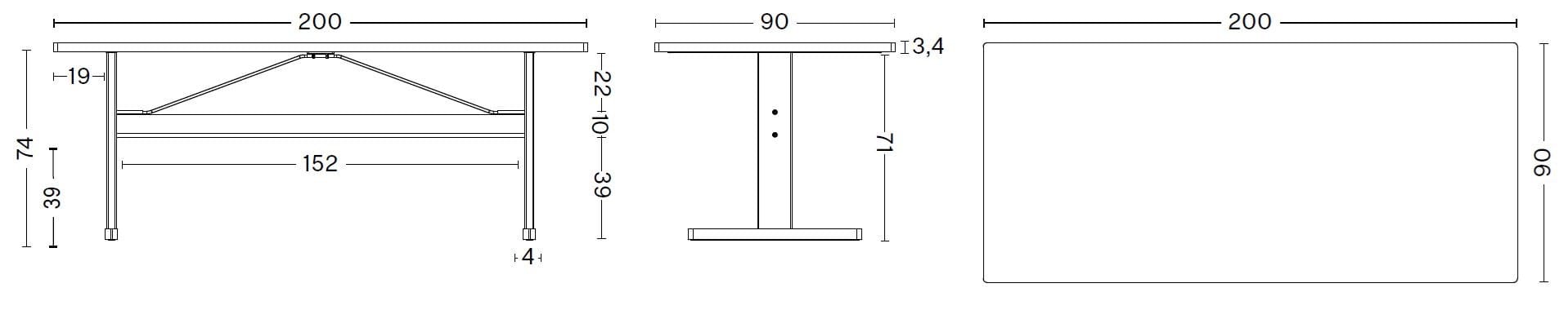 Прямоугольный ламинированный стол Hay подиумы ARCH-00077883 - Вид №3