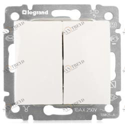 Выключатель двухклавишный Legrand Valena белый 2463