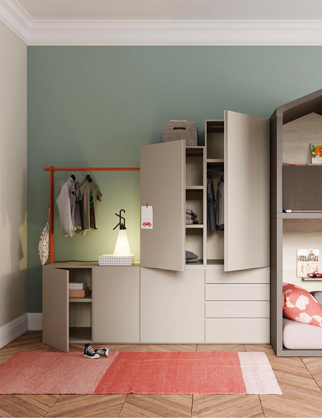 103509 Композиция со шкафом Dressbox и полкой Airbox La Grama Cottage Santreyd - Вид №2