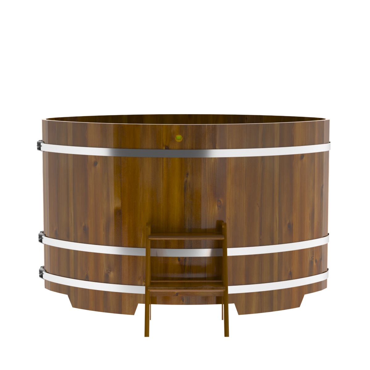 2289 Купель овальная из лиственницы Рустик 1,08х1,75х1,1 морёная Alyarus  - Вид №4