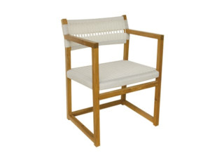 Стул для сада из тикового дерева с подлокотниками