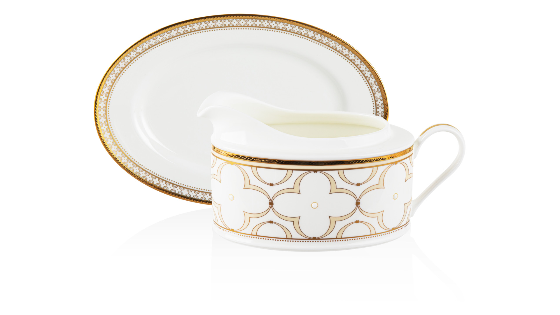 10657438 Noritake Сервиз столовый Noritake Трефолио,золотой кант на 6 персон 26 предметов, фарфор Фарфор костяной  - Вид №1