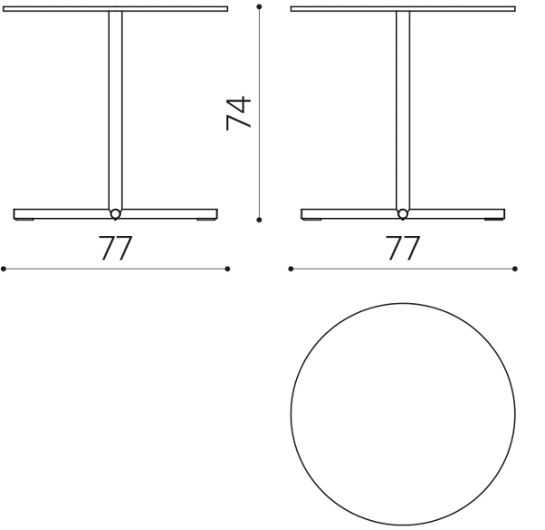 NT T002 Стол 77 Ш x 77 Г x 74 В True Design Notable - Вид №1