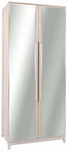 1412 Шкаф двухстворчатый с зеркалами Сканди Жемчужно-белый R-HOME