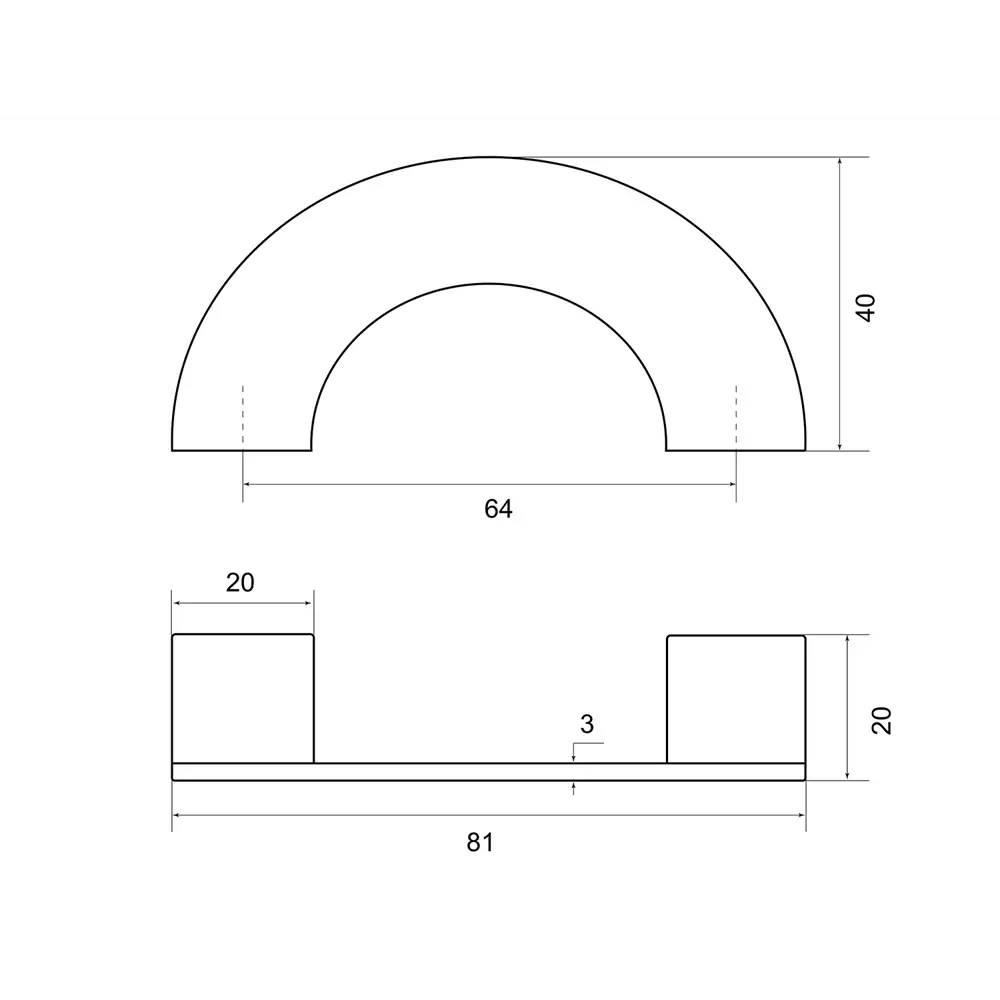 86899598 Ручка-скоба мебельная Emisfero ЦАМ 64 мм цвет матовое золото STLM-1009617 PALLADIUM  - Вид №2