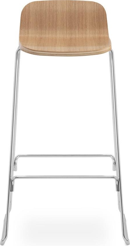 602700 Barstool w. Назад 75 cm Дуб / Хром Normann Copenhagen Just - Вид №1