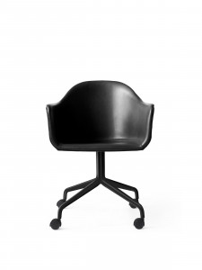 9391004-001H00ZZ MENU Обеденный стул Harbour, Star Base, обитый тканью w. ролики Черный с роликами