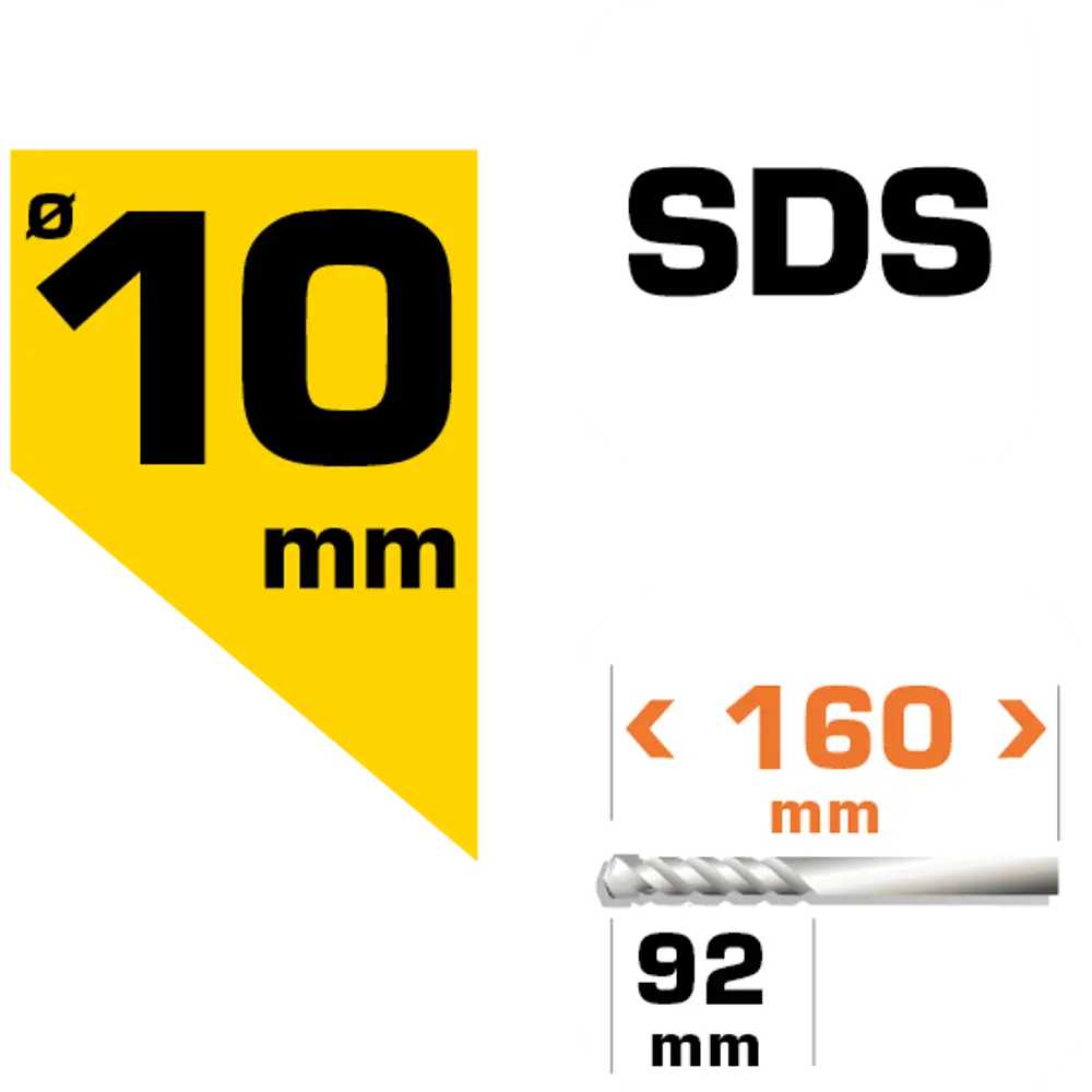 Бур по бетону SDS-plus Dexter к. Pro FD-A0021 10х92х160 мм 16659598 STLM-2187834  - Вид №5