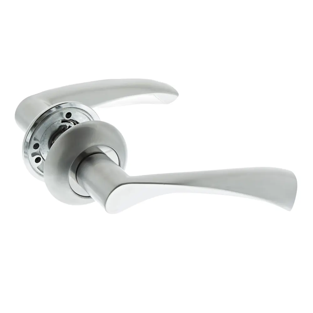 Ручки дверные на розетке Inspire ZC-23-L1/S1, ЦАМ, цвет матовый хром 15475877 STLM-2142693 