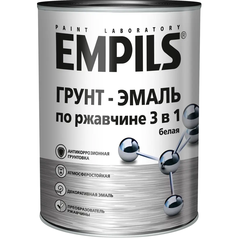 Грунт-эмаль по ржавчине 3в1 Empils PL гладкая цвет белый 0.9 кг STLM-2159240 - Вид №1