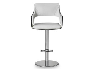 Высокий кожаный стул со спинкой