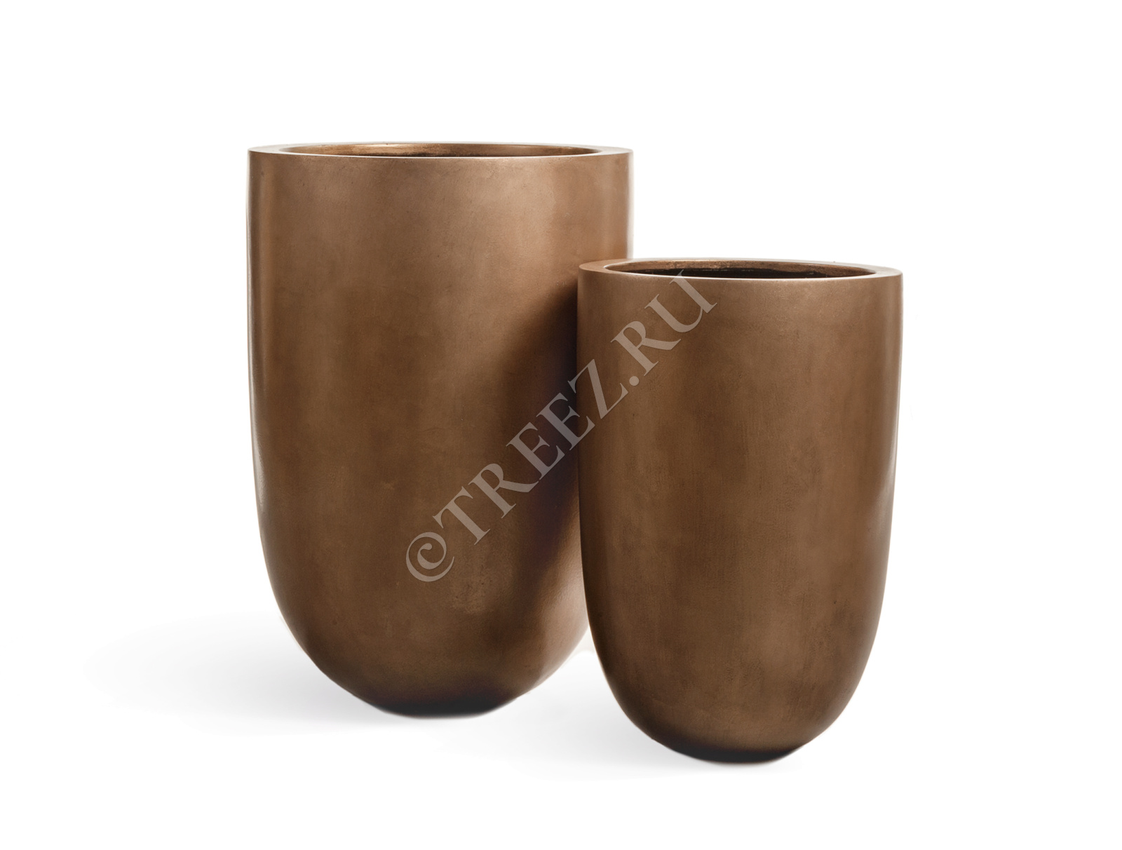 41.3317-04-015-BRS-67 Кашпо  Effectory - серия Metal - Высокий конус-чаша - Тёмное матовое золото Цветочная коллекция 