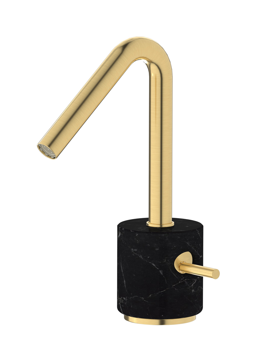 Смеситель для раковины на 1 отверстие в комплекте с донным клапаном WE ARE IB mr200os_2 Brushed Gold Marmo